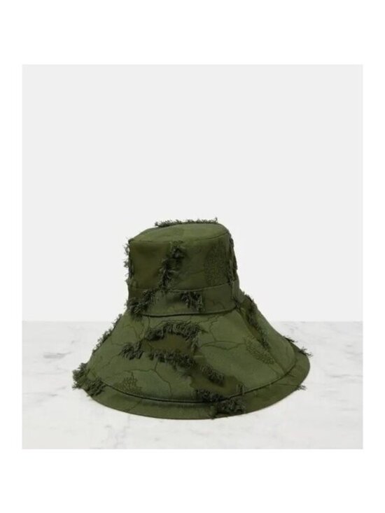 NWT GUCCI Green Double G Distressed Bucket Hat $990 Sz M main image 10